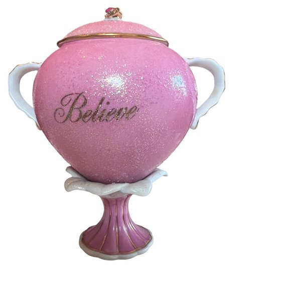 Frog Prince Enchanted Gardens Heirloom Porcelain Music Box Pink & Gold Dream A L - Picture 7 of 8